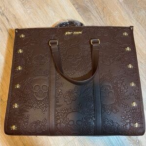 Betsey Johnson Skull Embossed Shoulder Bag